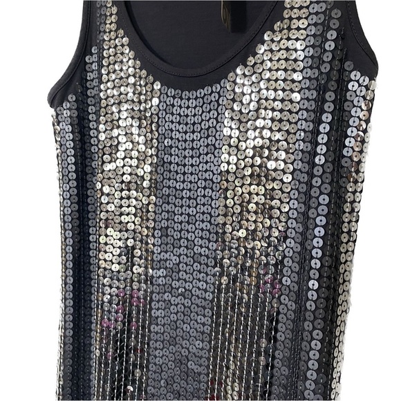 OLD NAVY Sequin Rayon Spandex Shift Grey Sleeveless Dress size XS - Picture 2 of 8